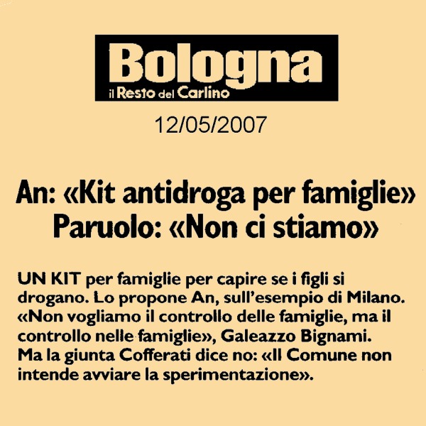 Kit antidroga, buon senso e polemiche