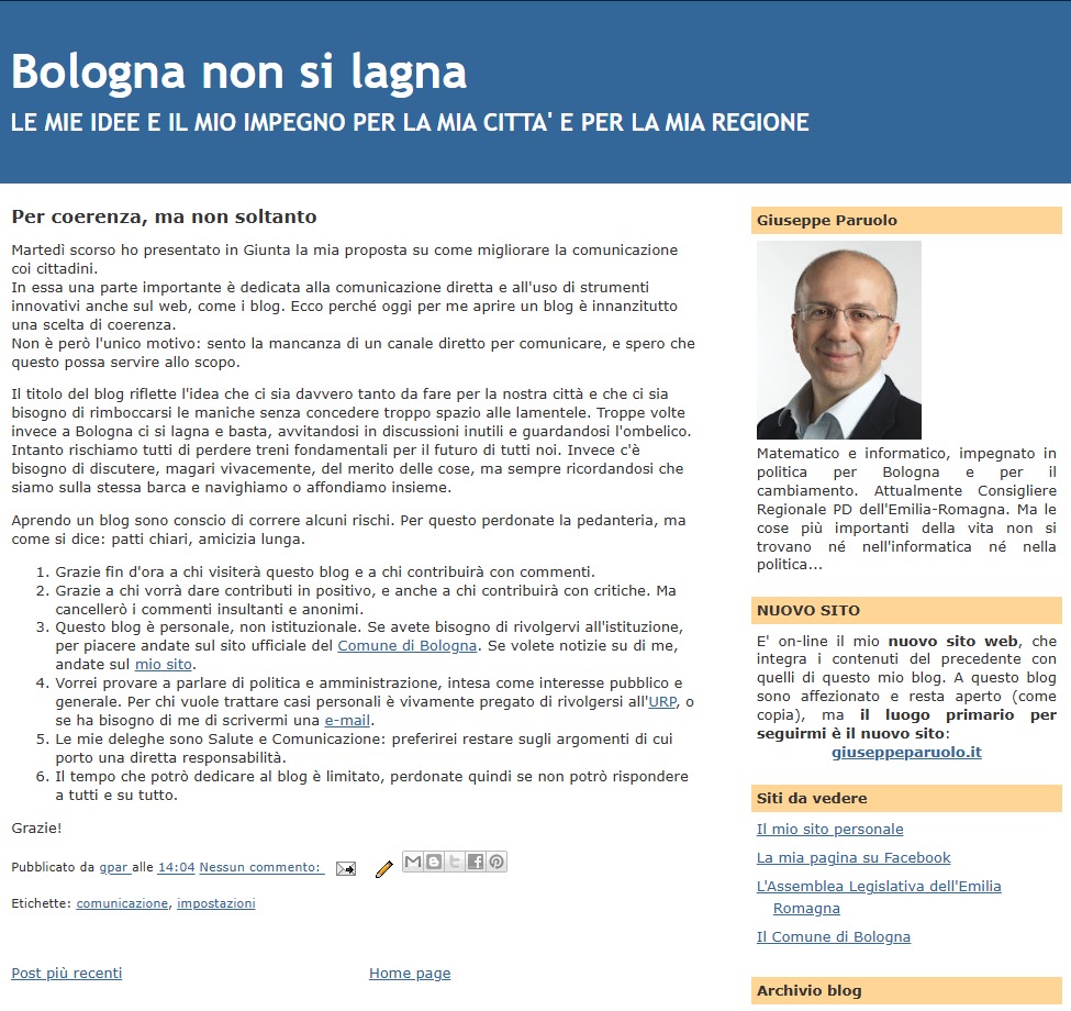 Per coerenza, ma non soltanto