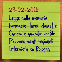 News del 29 febbraio 2016