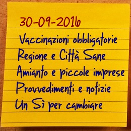 News del 30 settembre 2016