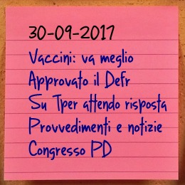 News del 30 settembre 2017