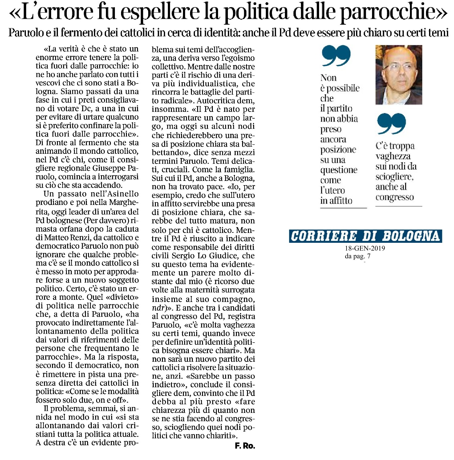 Cattolici e politica nel 2019