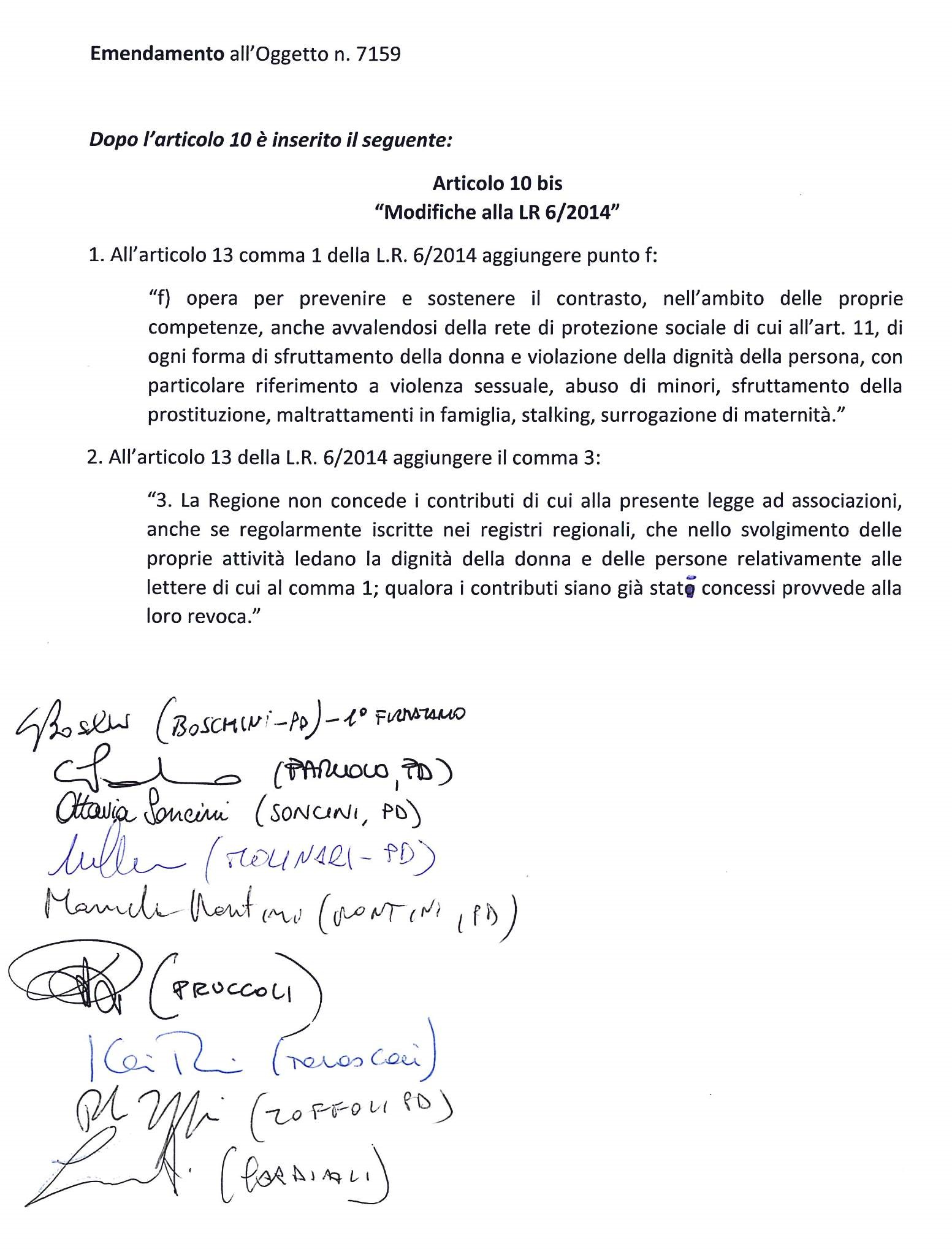 Il nostro emendamento alla legge contro le discriminazioni su orientamento sessuale e identità di genere