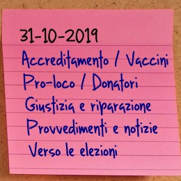 News del 31 ottobre 2019