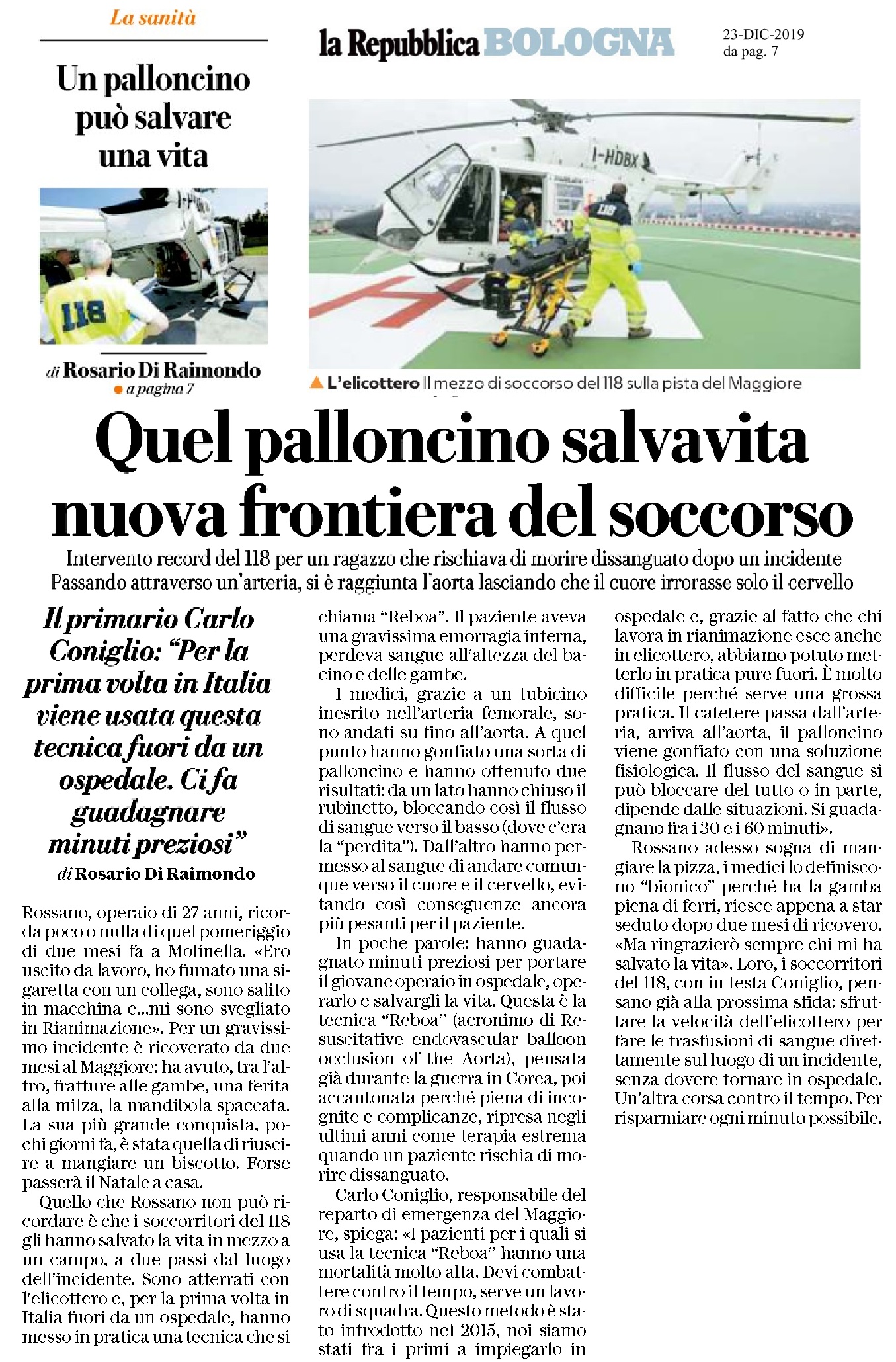 Eccellenza 118, un nuovo esempio