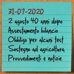 News del 31 luglio 2020