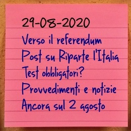 News del 29 agosto 2020