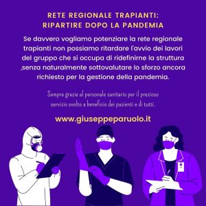Rete regionale trapianti: ripartire dopo la pandemia