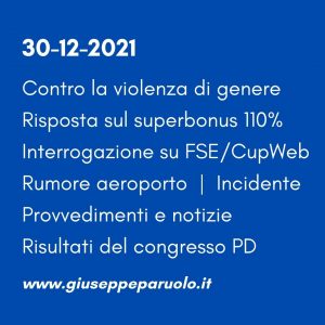 News del 30 dicembre 2021