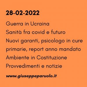 News del 28 febbraio 2022
