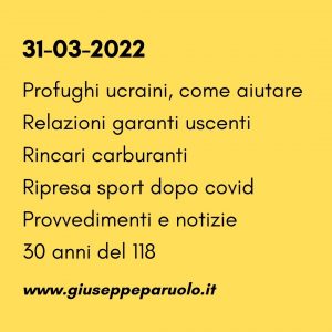 News del 31 marzo 2022