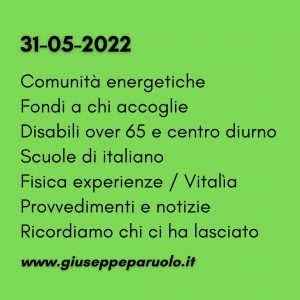 News del 31 maggio 2022