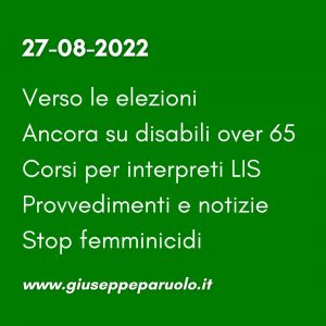 News del 27 agosto 2022