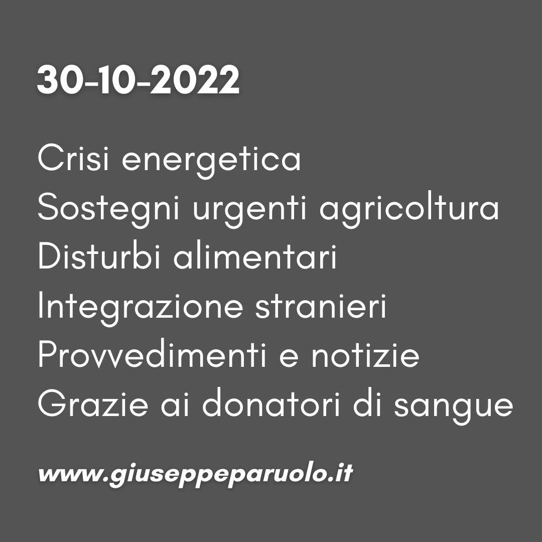 News del 30 ottobre 2022