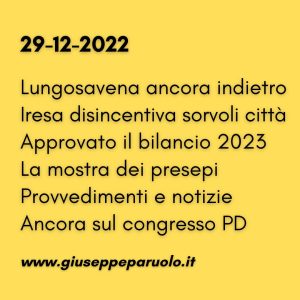 News del 29 dicembre 2022