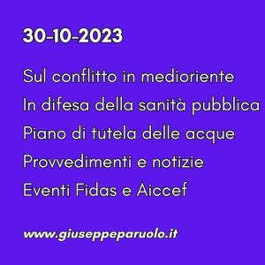 News del 30 ottobre 2023